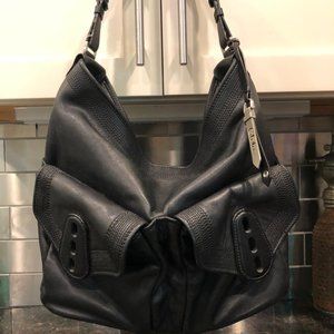 Cole Haan Black Leather Boho Handbag